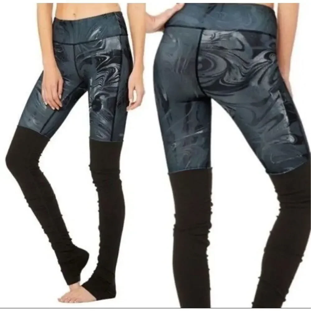 Alo Yoga Goddess‎ Scrunched Leggings Marble Black XXS